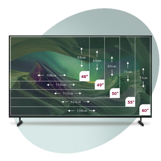 ابعاد تلویزیون ال ای دی
