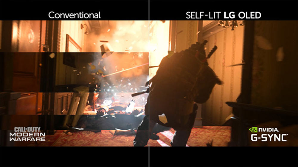 مقایسه تلویزیون CX با تکنولوژی G-Sync و تلویزیون معمولی