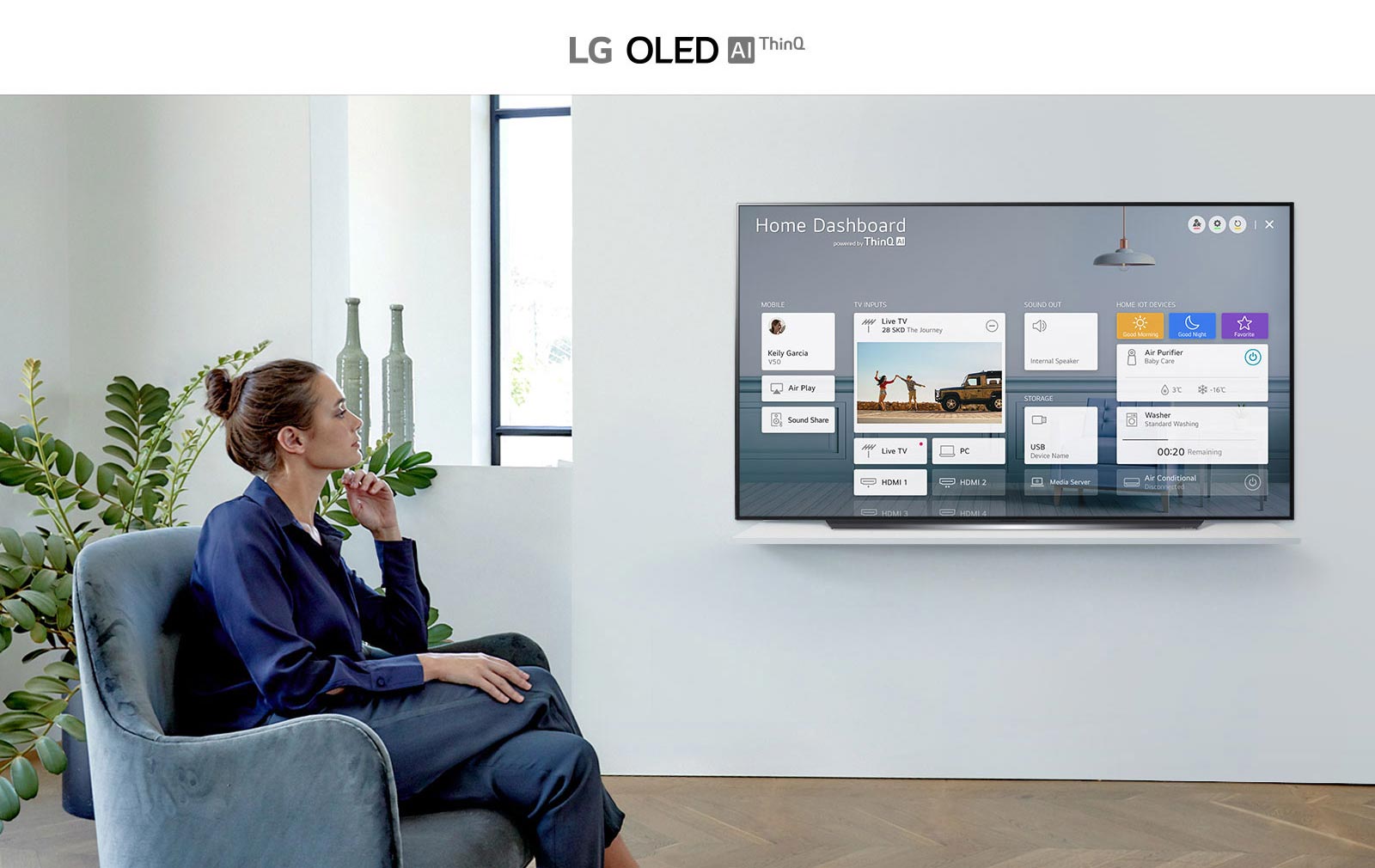 تلویزیون اسمارت ال جی CX مجهز به تکنولوژی AI ThinQ می باشد