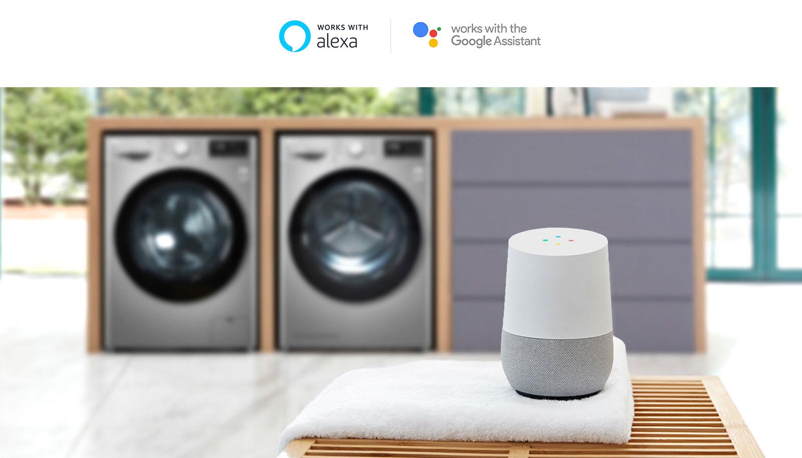 پشتیبانی از فرمان صوتی در ماشین لباسشوییF4V5RYP ال جی