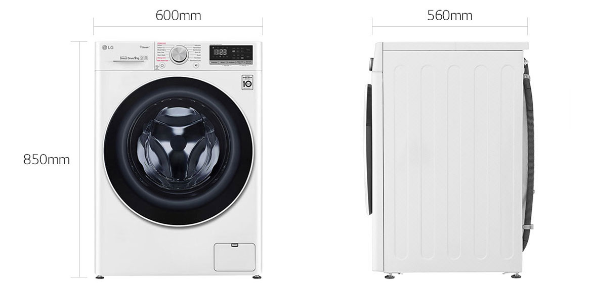 ابعاد لباسشویی ال جی F4V5VYP0W