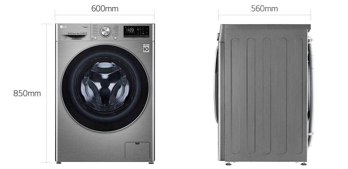 ابعاد لباسشویی ال جی F4V5VYP2T