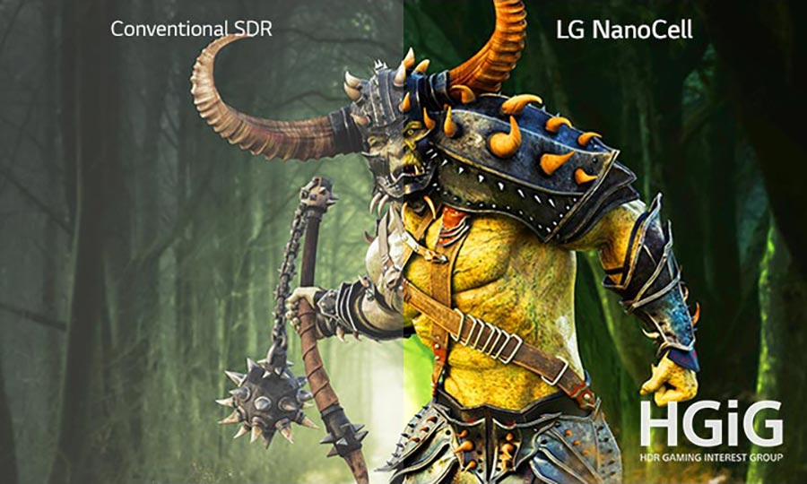 تلویزیون 55Nano90 از HDR Gaming Interest Group یا HGIG پشتیبانی می کند