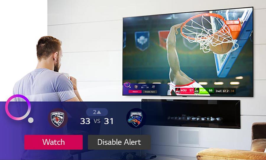 قابلیت Sports Alert در تلویزیون 55Nano90