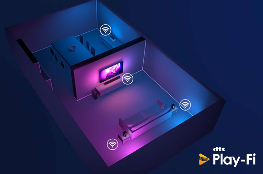 فناوری DTS Play-Fi و پخش صدای تلویزیون PML9506 در اتاق های مختلف