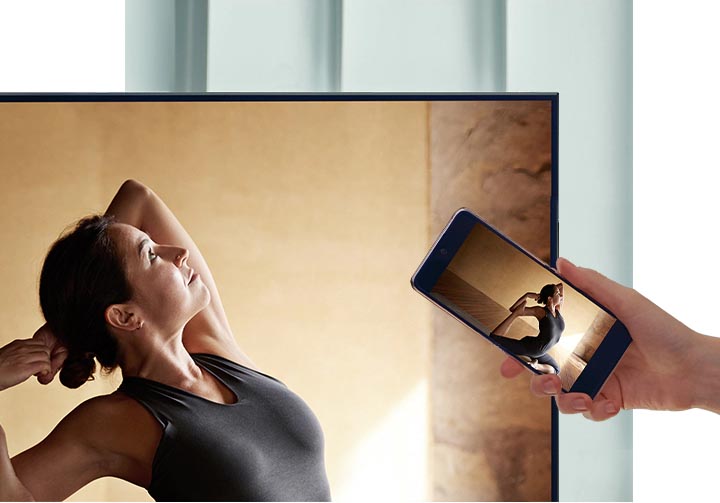 انتقال محتوا از گوشی به تلویزیون سامسونگ 43AU7000 با Tap View