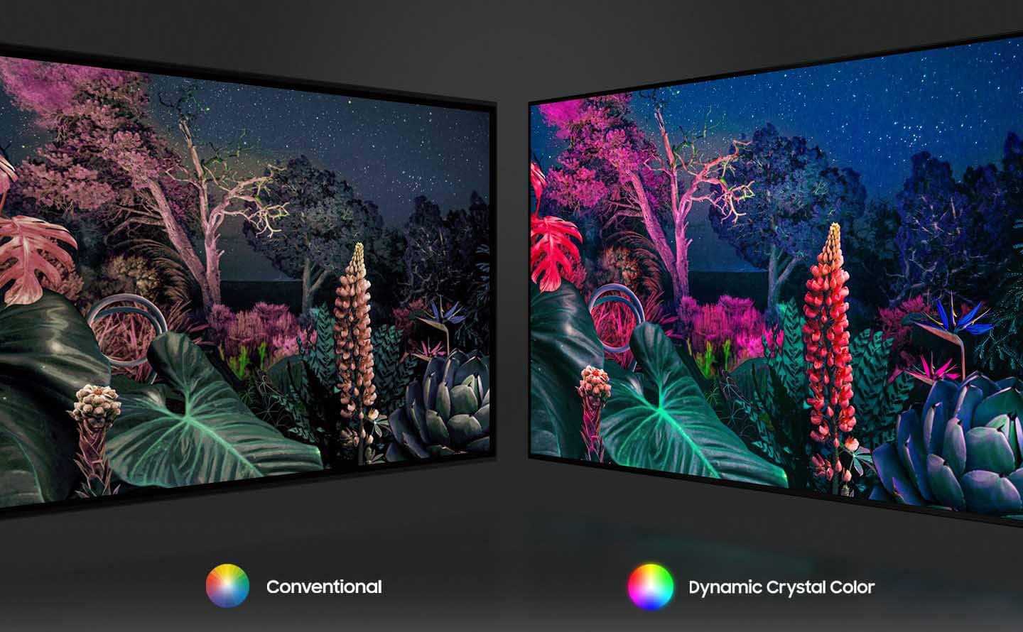 تولید یک میلیارد رنگ از طریق تکنولوژی Dynamic Crystal Color در تلویزیون AU9000