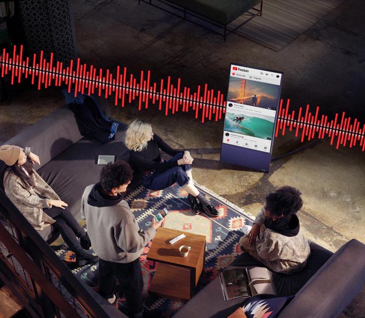 تنظیم صدا با توجه به شرایط محیط با فناوری AVA در تلویزیون Samsung LS05T