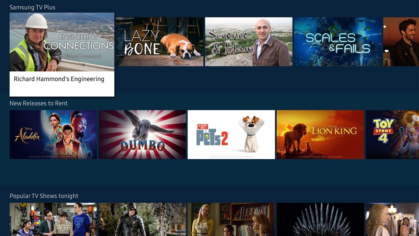 راهنمای جهانی و دسترسی سریع به برنامه ها در تلویزیون Q70T