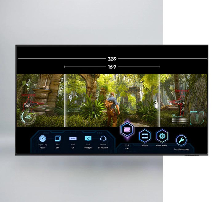 Game Bar و قابلیت Super Ultrawide GameView در تلویزیون Q80A Super Ultrawide GameView سامسونگ