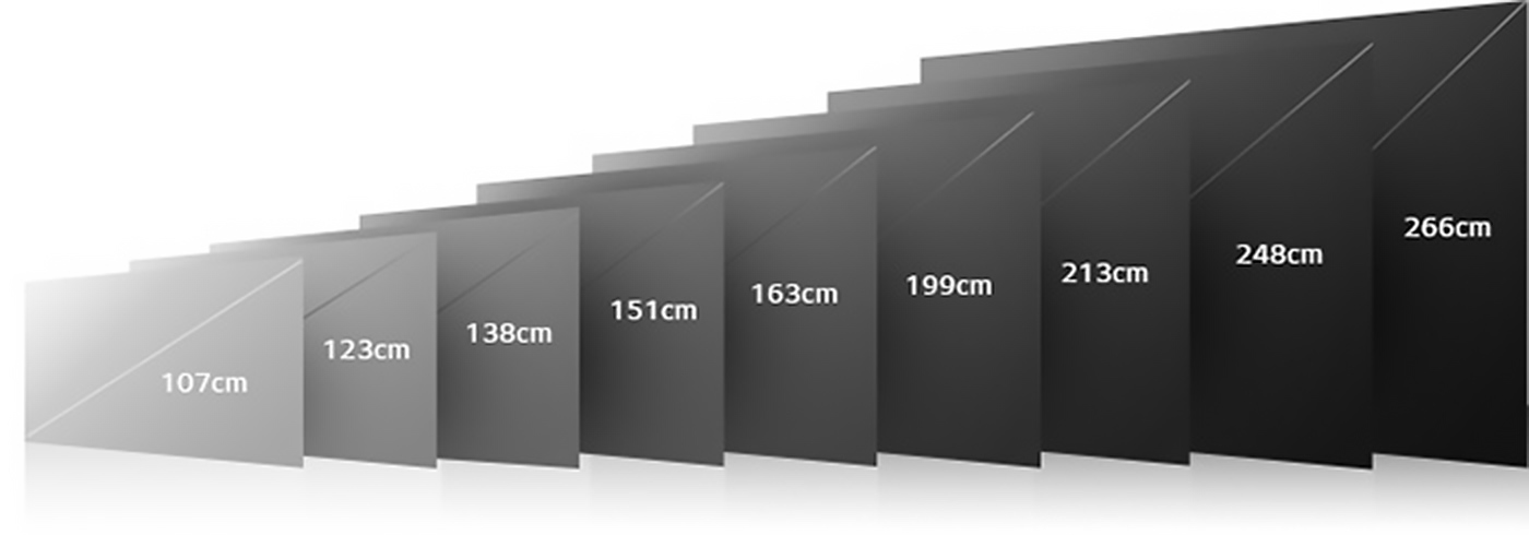 سایزهای مختلف تلویزیون سامسونگ مدل TU7100 در بانه