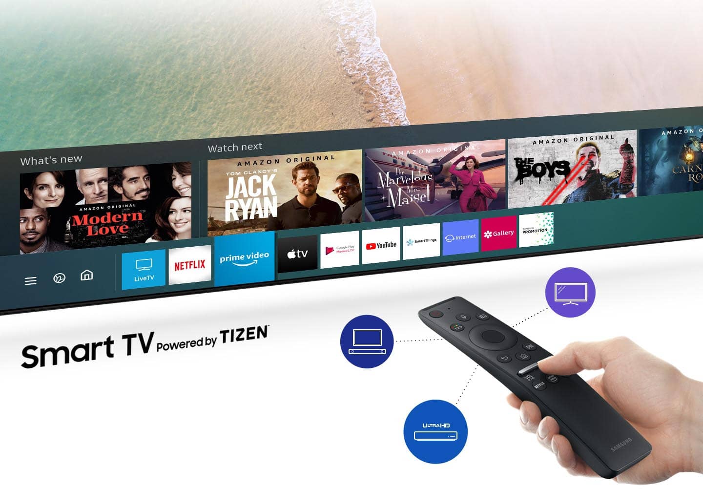 تلویزیون اسمارت سامسونگ TU8100 با سیستم عامل تایزن 5.5