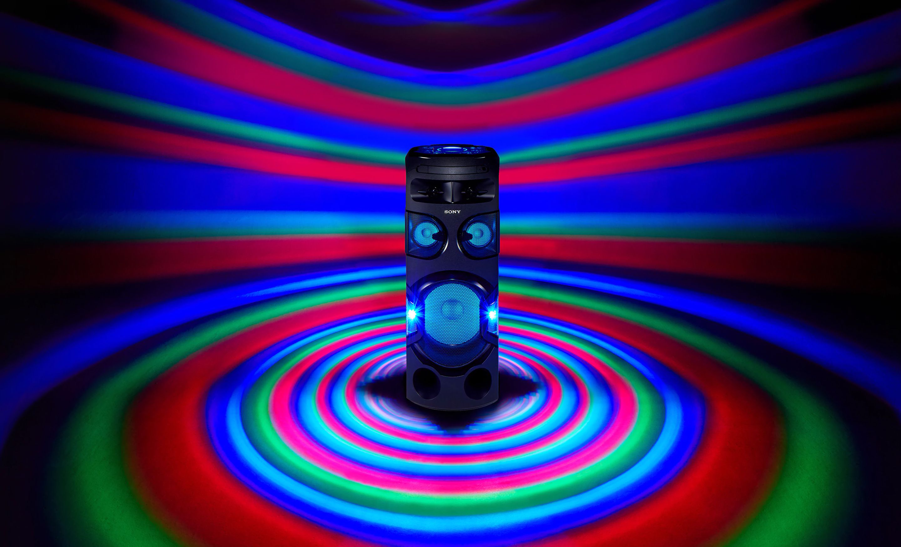 نور پردازی 360 درجه و رقص نور در سیستم صوتی سونی MHC-V71D