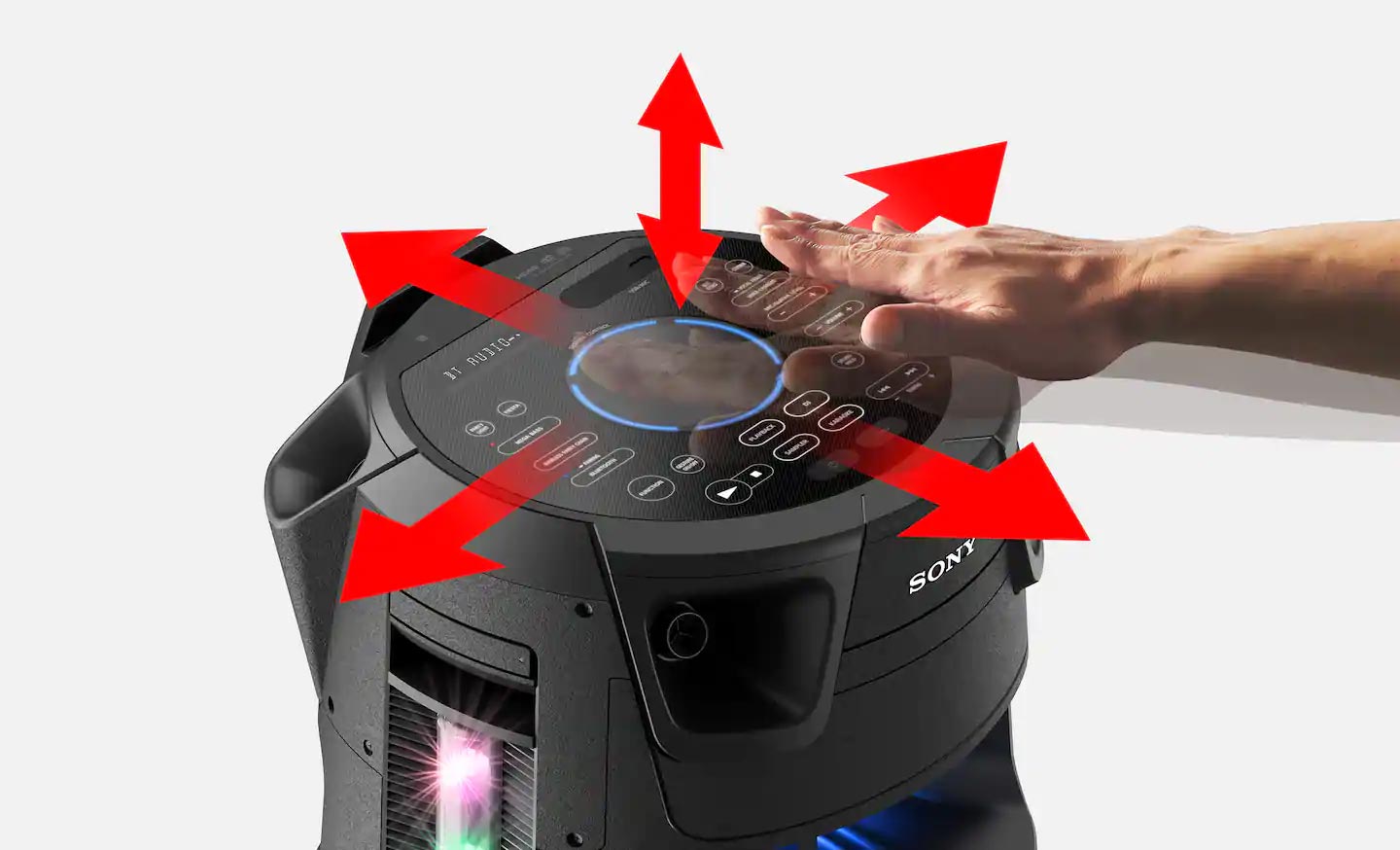 سیستم صوتی V73D از ژست های حرکتی پشتیبانی می کند