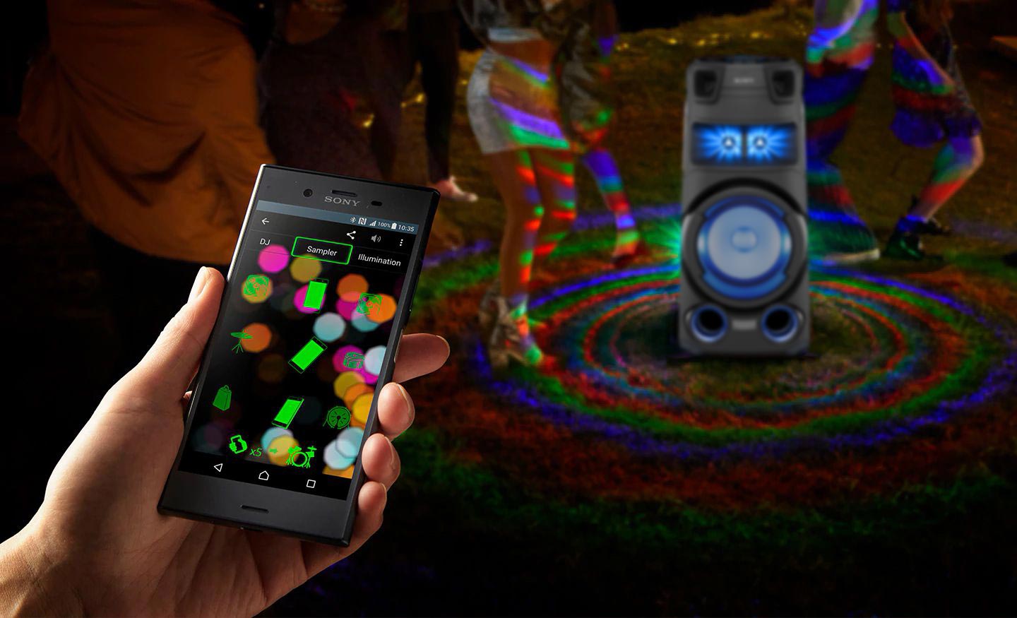 سیستم صوتی MHC-V73D از برنامه Music Center سونی پشتیبانی می کند