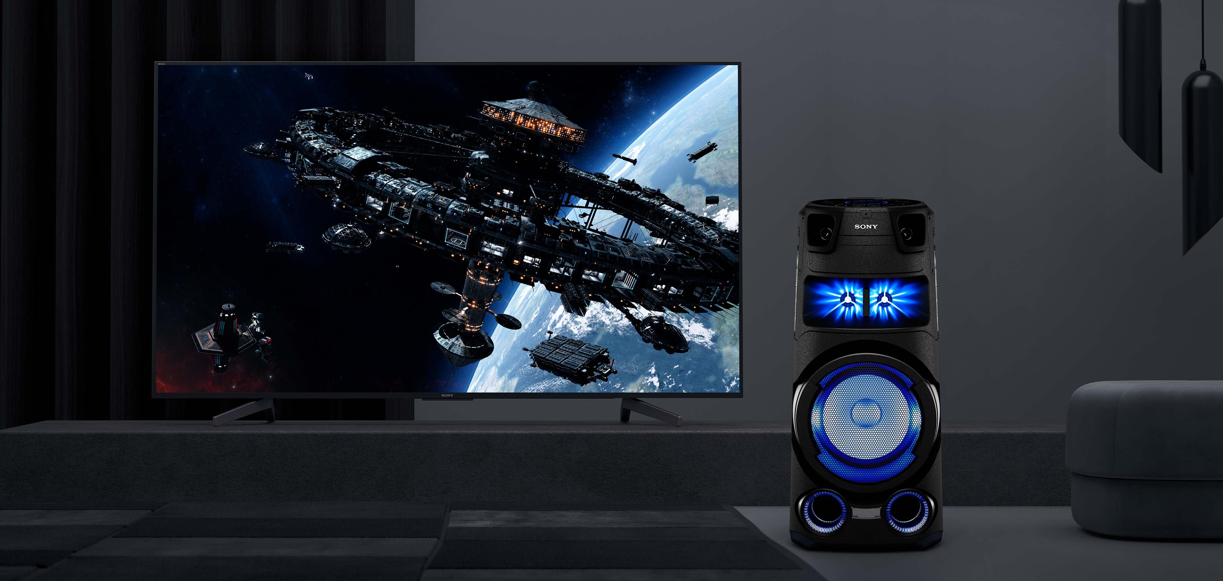 سیستم صوتی MHC-V73D قابلیت اتصال به تلویزیون دارد