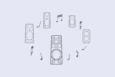 اتصال چند سیستم صوتی به V83D با ویژگی Party Chain