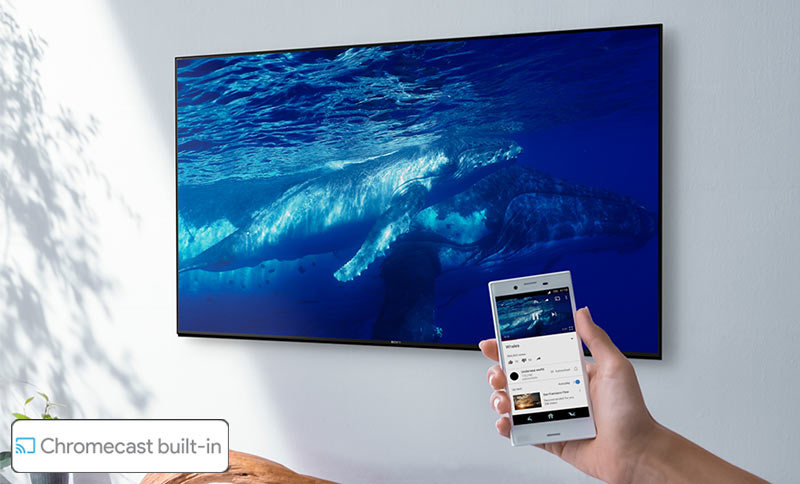 65X8000H سونی مجهز به کروم کست داخلی