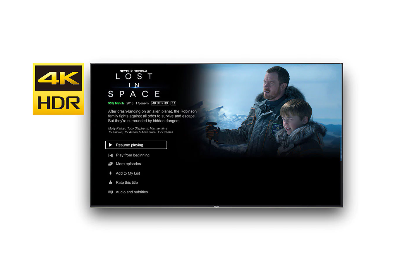 تماشای محتوای 4K HDR شبکه Netflix روی تلویزیون سونی X9000G