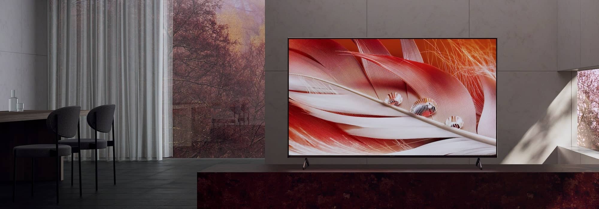 طراحی مینیمالیستی و باریک تلویزیون سونی X90J