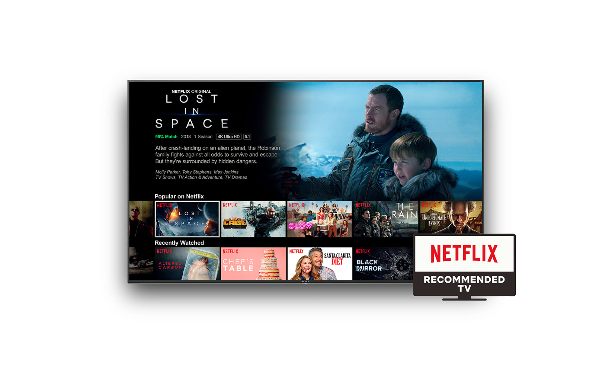 تلویزیون 4K HDR سونی X9500G توسط شبکه Netflix توصیه شده است